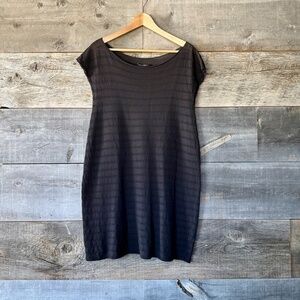 Sarah Pacini Italy Semi Sheer Striped Texture‎ Lagenlook Layering Designer Dress